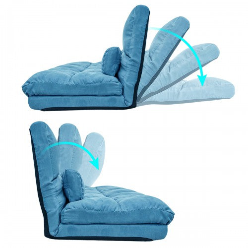 Gyrohomestore Two Pillows Double Chaise Lounge Sofa Chair Floor Couch