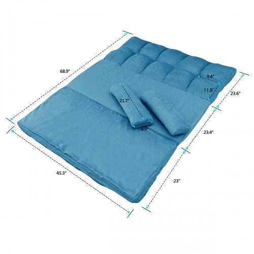 Gyrohomestore Two Pillows Double Chaise Lounge Sofa Chair Floor Couch