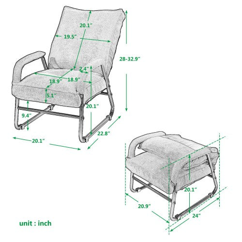 Gyrohomestore Portable Convertible Folding Lounge Adjustable Floor Sofa