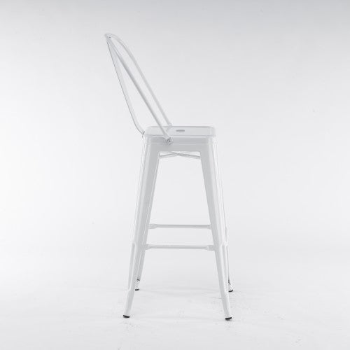 Gyrohomestore White High Upholstered Dining Chairs