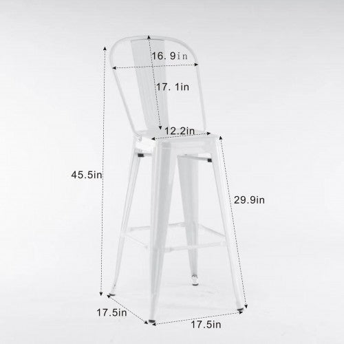 Gyrohomestore White High Upholstered Dining Chairs