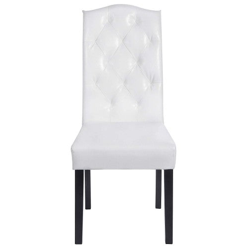 Gyrohomestore White PU Dining Room Chairs with Solid Wood Legs