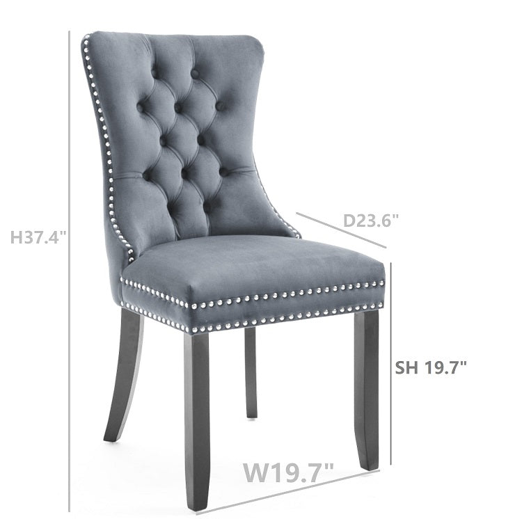 Gyrohomestore High-end Tufted Solid Wood Upholstered Dining Chair