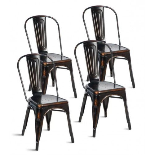 Gyrohomestore Metal Slat Back Dining Room Chair