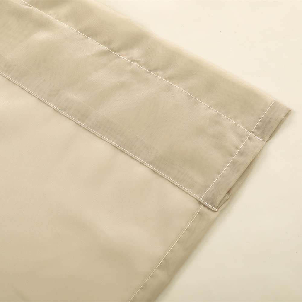 Rod Pocket Sheer Voile Curtain, Sunlight Filtering Protect Privacy Sheer for Bedroom Patio Door Set of 2 Panels