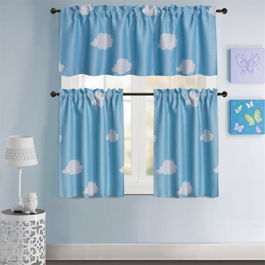 Cloud Room Darkening Curtains for Bedroom, Living Room, Window Curtain Rod Pocket Drapes