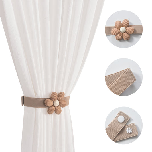 Bohemian Curtain Tiebacks Cute Floral Curtain Ties The colors are fresh and soft,Ideal for enhancing living rooms, bedrooms, dining areas, cafés, or offices