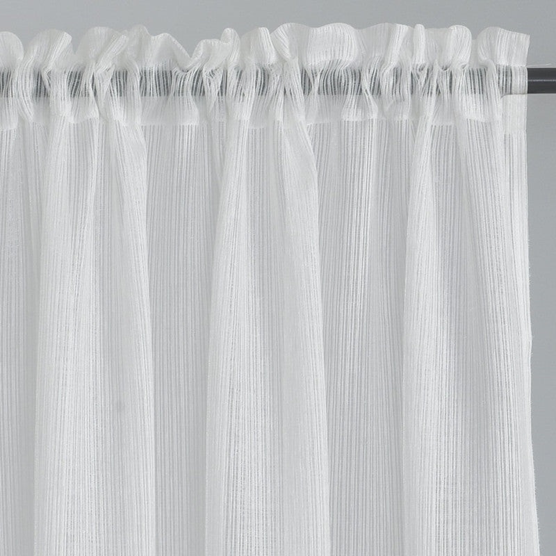 2 Panels White Stripe Sheer Curtains, Sunlight Filtering Protect Privacy for Living Room Bedroom Patio Door