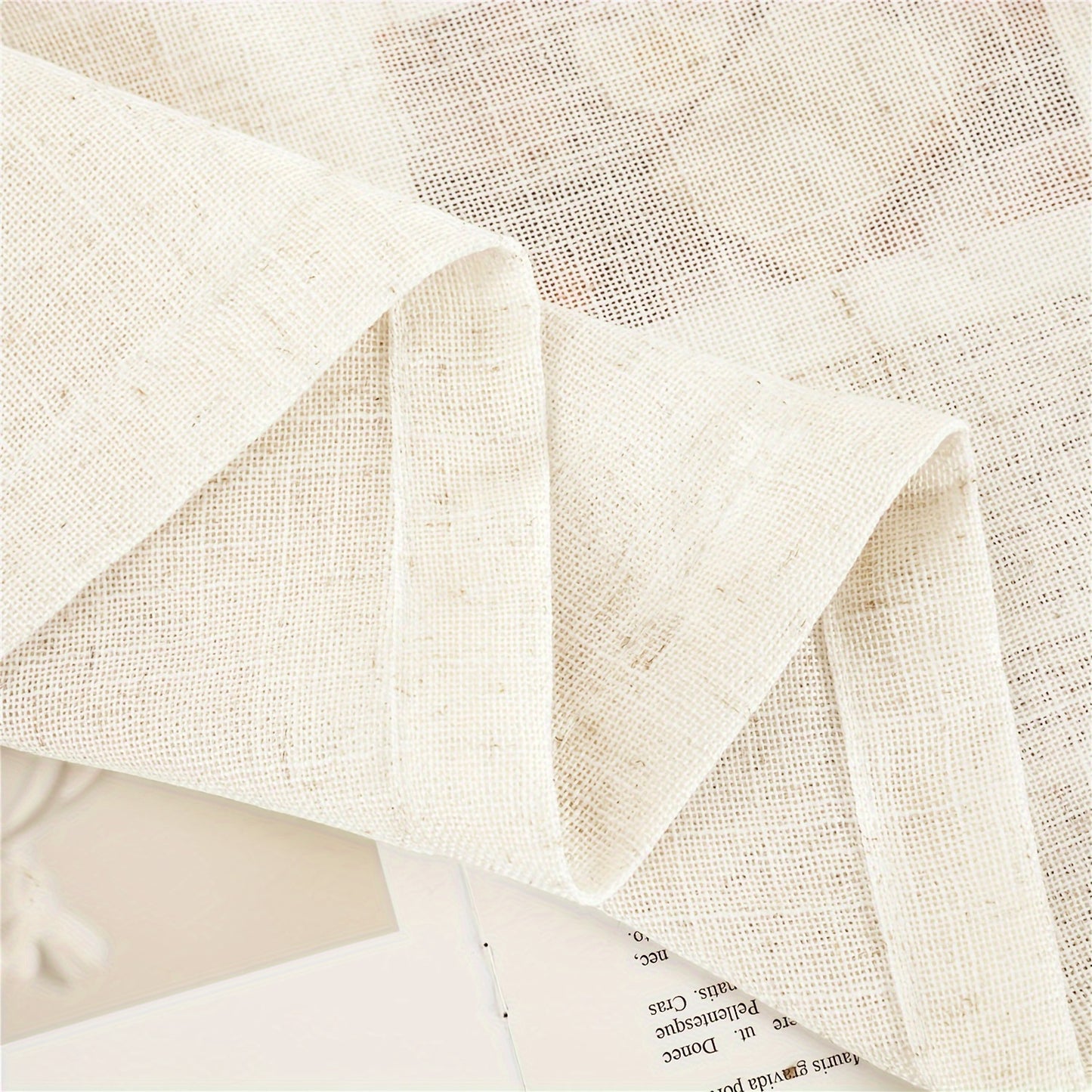 2-Panel Beige French Door Curtains, Semi-Sheer Drapes - Balances Sunlight Filtering & Privacy for Living Room, Bedroom