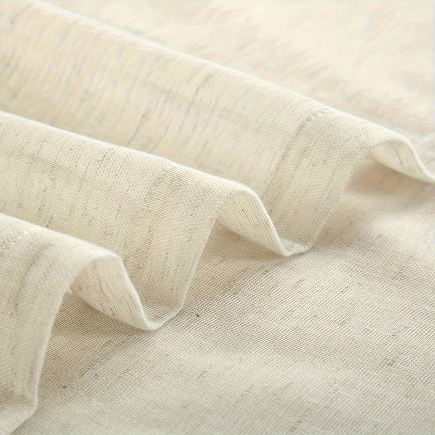 2-Panel Beige French Door Curtains, Semi-Sheer Drapes - Balances Sunlight Filtering & Privacy for Living Room, Bedroom