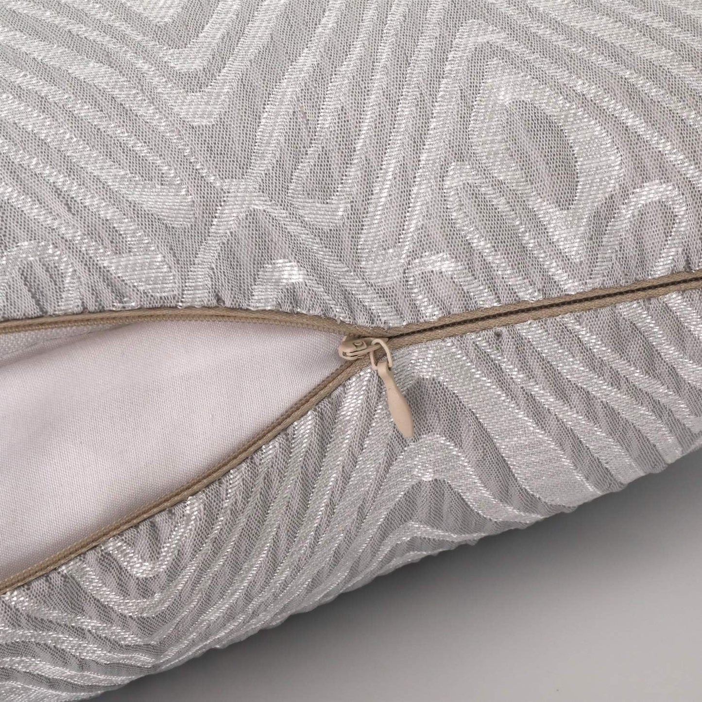 2 Pack Decorative Throw Pillows with Geometric Jacquard Pattern, 18x18 Inches