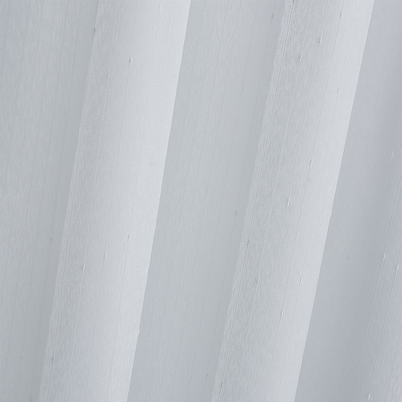 2 Panels White Dot and Stripe Sheer Curtains for Bedroom, Sunlight Filtering Rod pocket Drapes