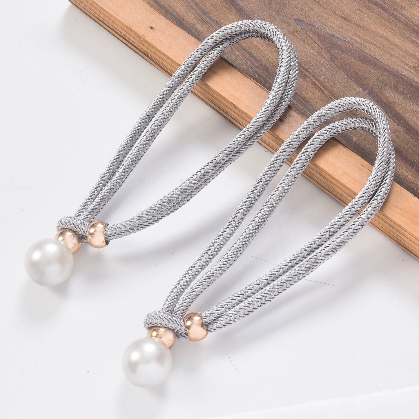 2pcs Elegant Modern Curtain Tiebacks - Contemporary Polyester Window Holdbacks
