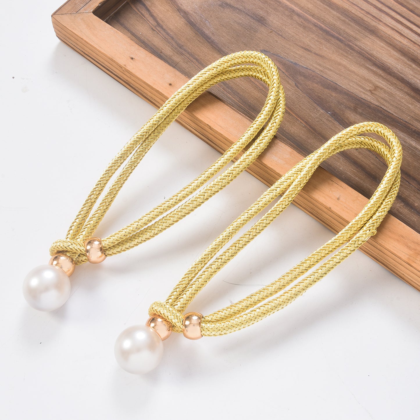 2pcs Elegant Modern Curtain Tiebacks - Contemporary Polyester Window Holdbacks