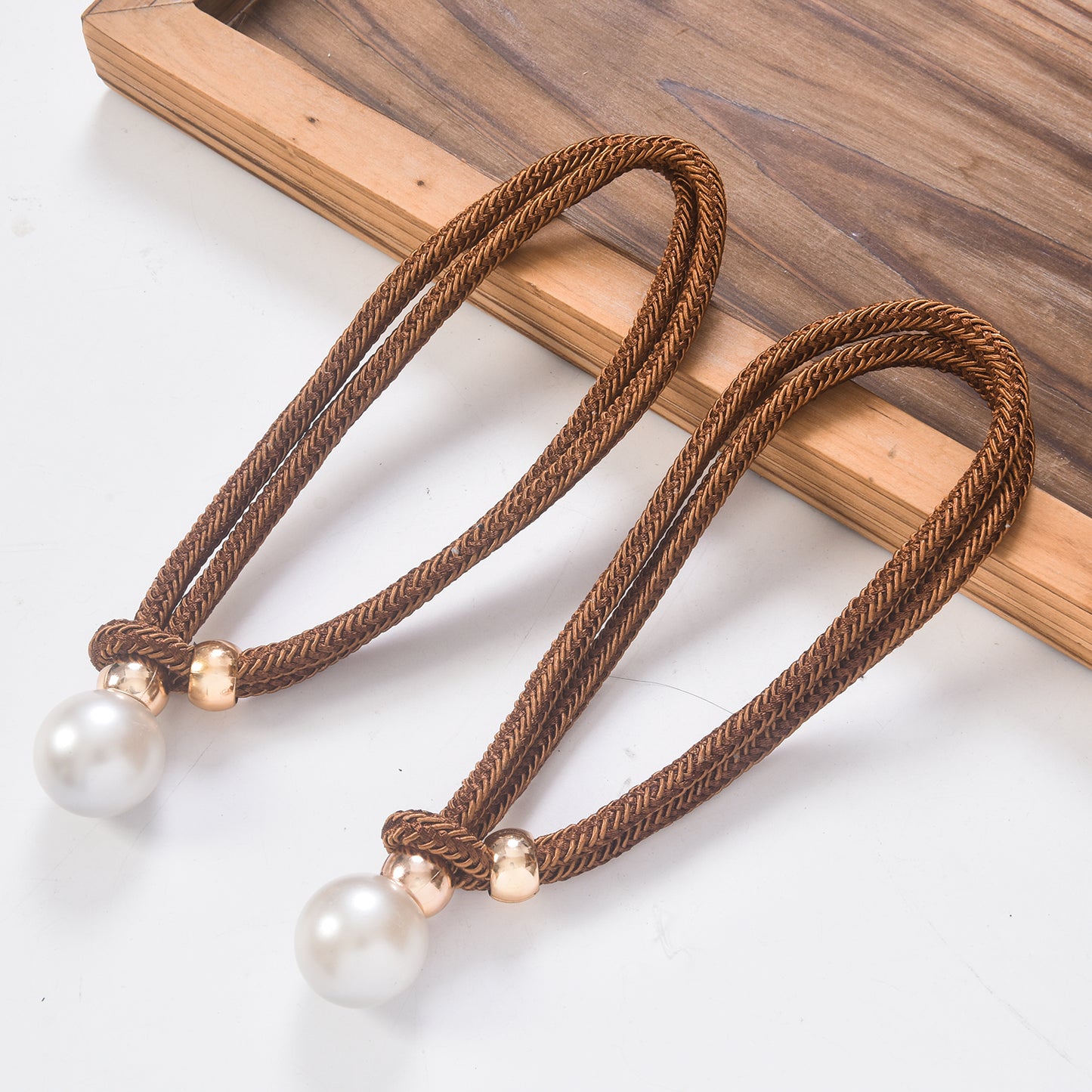 2pcs Elegant Modern Curtain Tiebacks - Contemporary Polyester Window Holdbacks