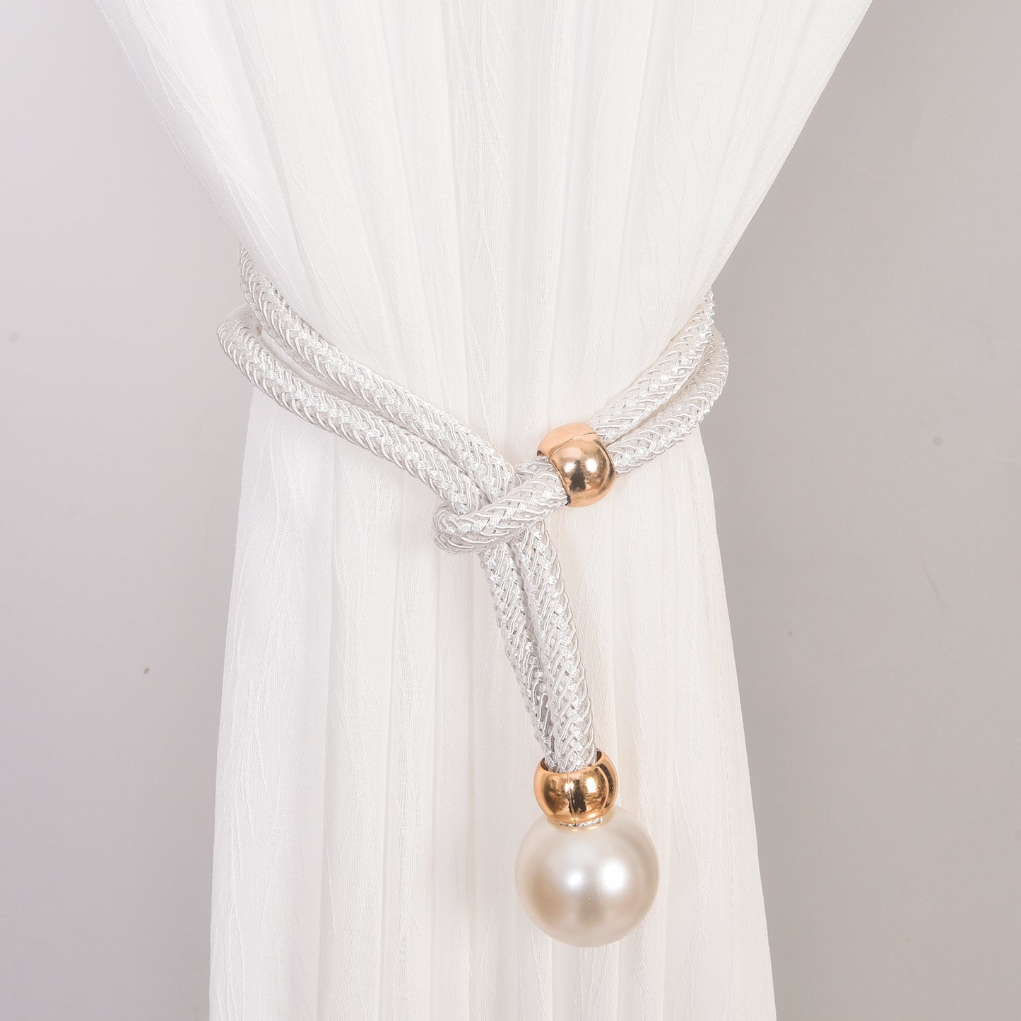 2pcs Elegant Modern Curtain Tiebacks - Contemporary Polyester Window Holdbacks