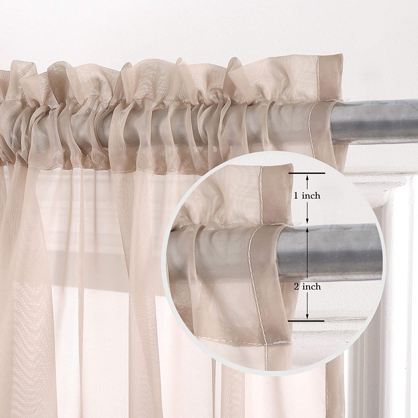 Sheer Voile Curtain,Sunlight Filtering Protect Privacy Polyester Sheer for your home