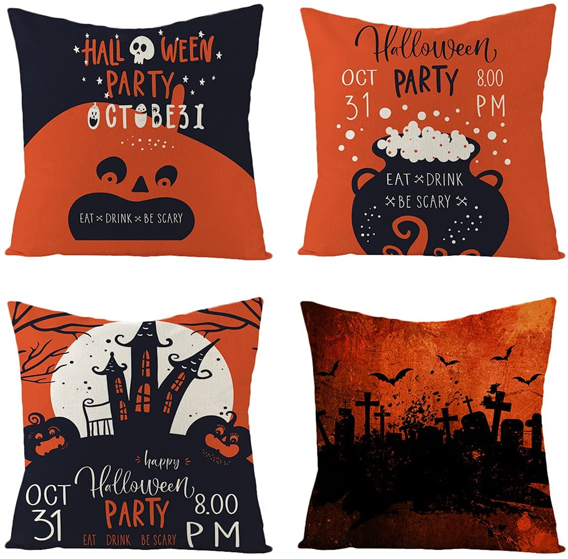 Holiday Decorations Pillow Covers Set of 4 for Sofa Couch Bed
