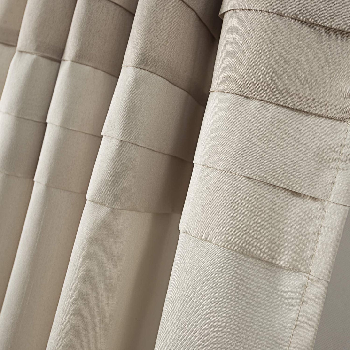 3-Color Stitching Polyester Grey Shower Curtain Without Hooks