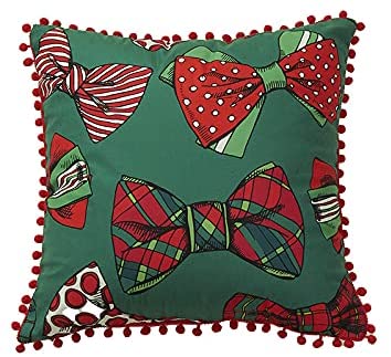 Christmas Pillow Covers with Pom Poms Soft Particles Short Velvet