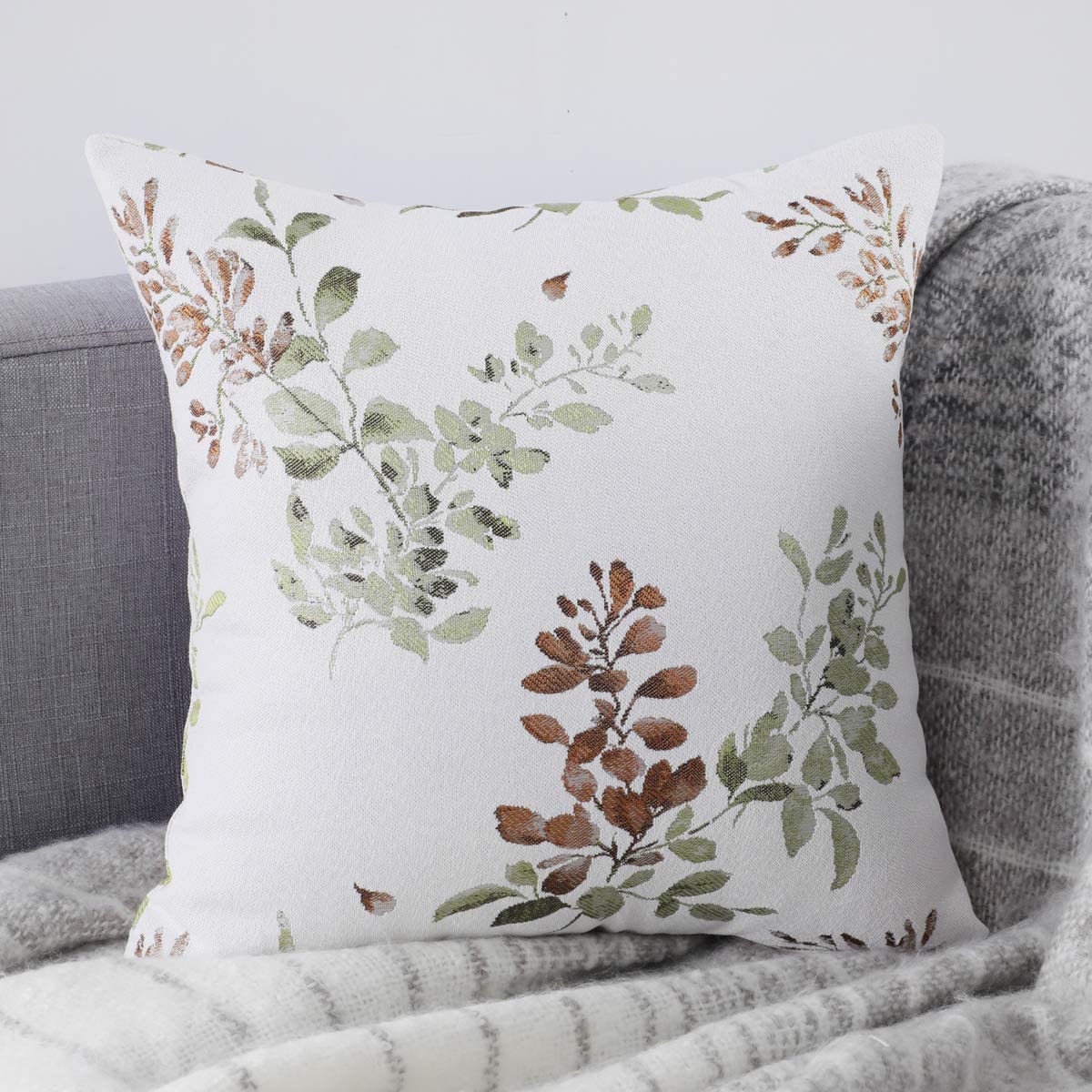 Pillow Case with Classical Embroidery Jacquard Bud Branch Pattern