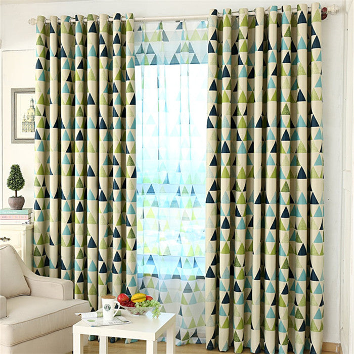 Gyrohomestore Geometric Room Darkening Grommet  Blackout Curtain Panels