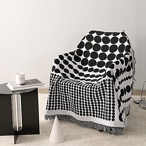 Pearl pattern Blanket for Couch with Tassels