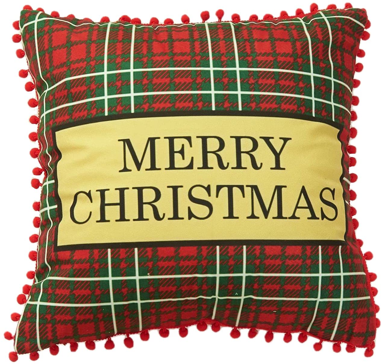 Christmas Pillow Covers with Pom Poms Soft Particles Short Velvet