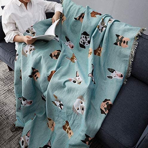 Dog Lover Blanket Sofa Throw Soft Knitted Sofa Blanket
