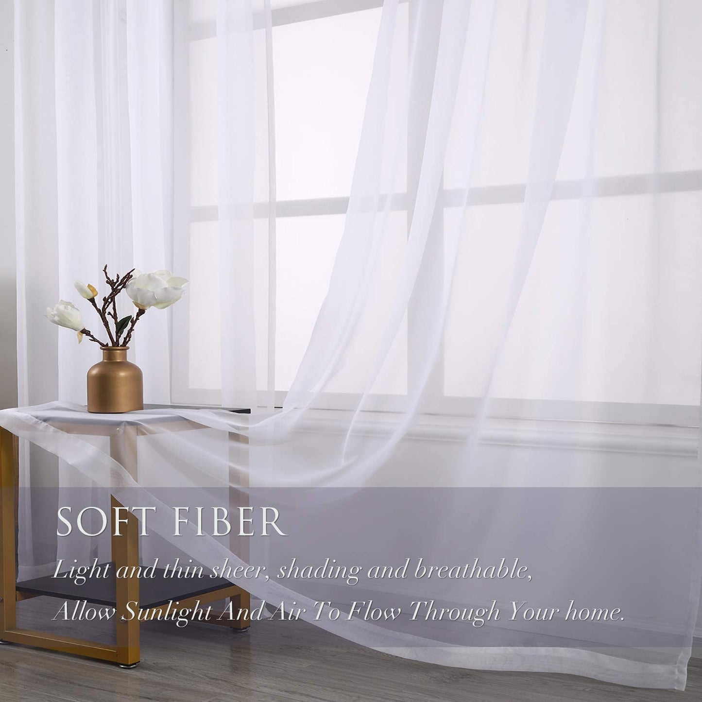 Sheer Voile Curtain,Sunlight Filtering Protect Privacy Polyester Sheer for your home