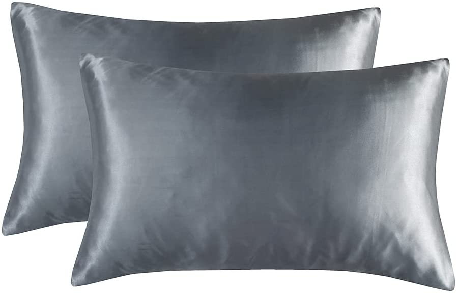 Queen Satin Pillowcase for Hair and Skin Silky Pillowcase 2-Pack