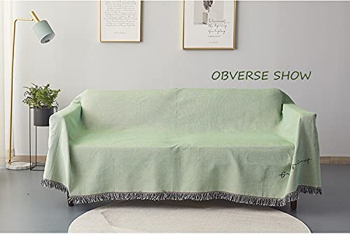 Avocado Sofa Slipcover,Throw Blanket for Couch with Tassels