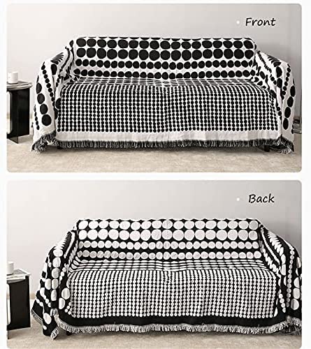 Pearl pattern Blanket for Couch with Tassels