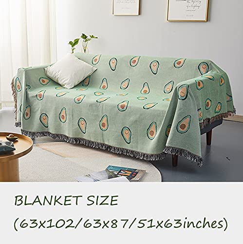 Avocado Sofa Slipcover,Throw Blanket for Couch with Tassels