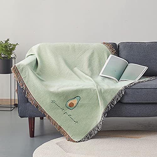 Avocado Sofa Slipcover,Throw Blanket for Couch with Tassels