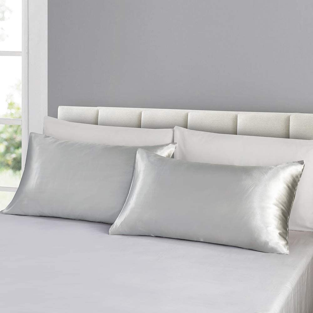 Queen Satin Pillowcase for Hair and Skin Silky Pillowcase 2-Pack