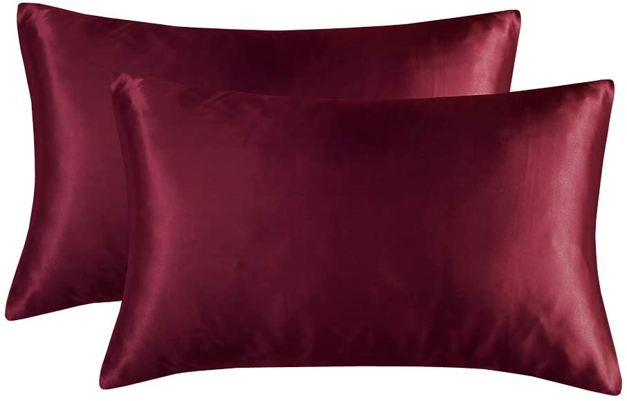 Queen Satin Pillowcase for Hair and Skin Silky Pillowcase 2-Pack