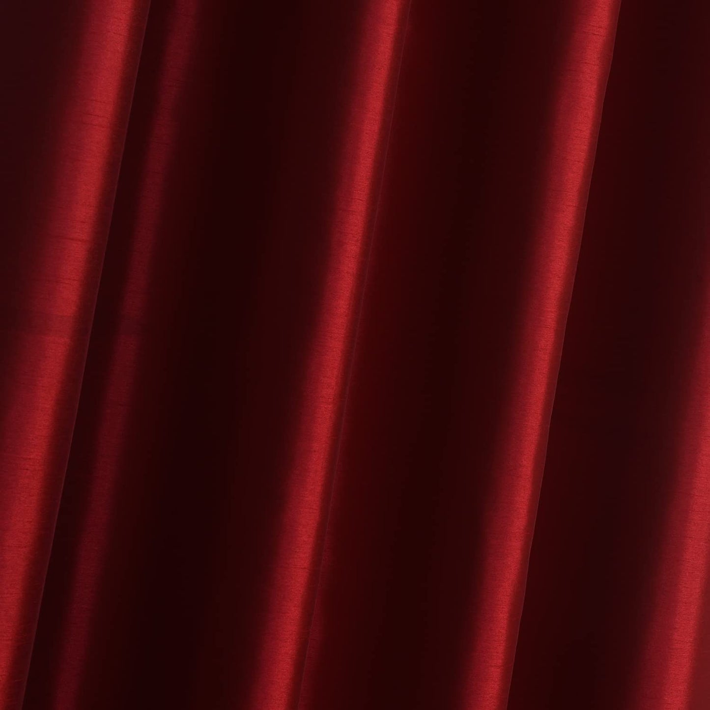 Christmas Red Faux Silk Room-Darkening Blackout Curtains with Beige Liner(Sold By Pair)