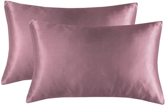 Queen Satin Pillowcase for Hair and Skin Silky Pillowcase 2-Pack