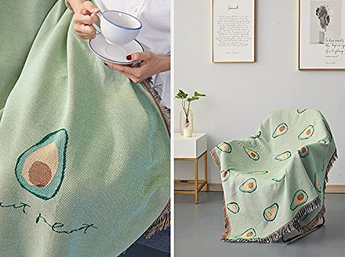 Avocado Sofa Slipcover,Throw Blanket for Couch with Tassels
