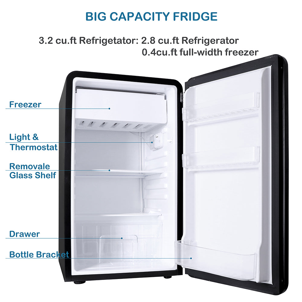 Gyrohomestore Retro 3.2 cu.ft. Compact Refrigerator