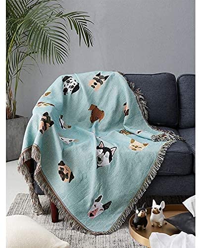 Dog Lover Blanket Sofa Throw Soft Knitted Sofa Blanket