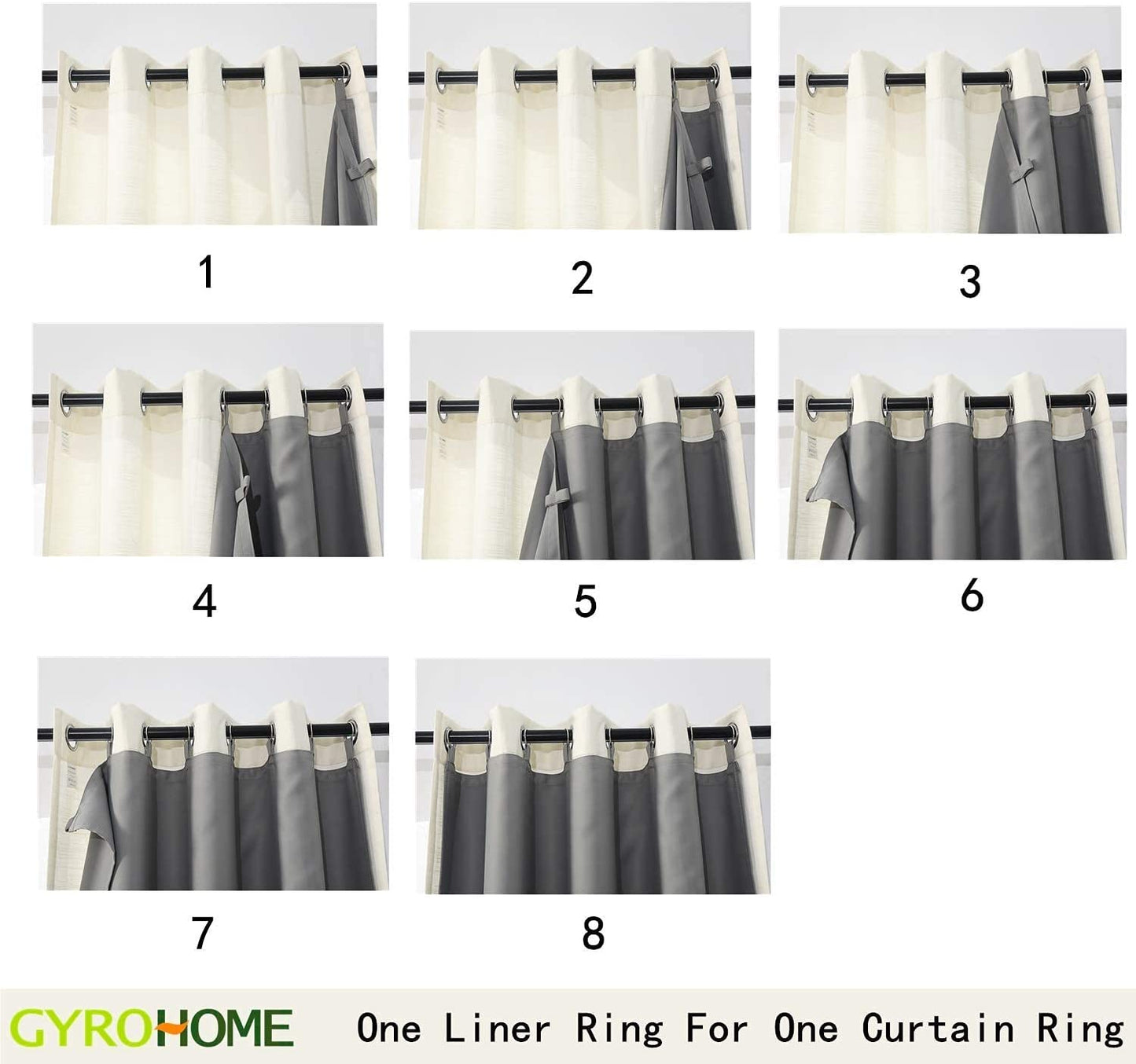 Thermal Insulated Blackout Curtain Liner 1 Panel for bedroom