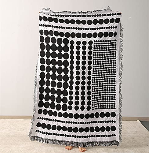 Pearl pattern Blanket for Couch with Tassels