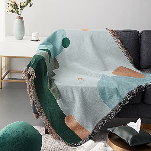 Moon and star Sofa Slipcover,Throw Blanket for Couch with Tassels