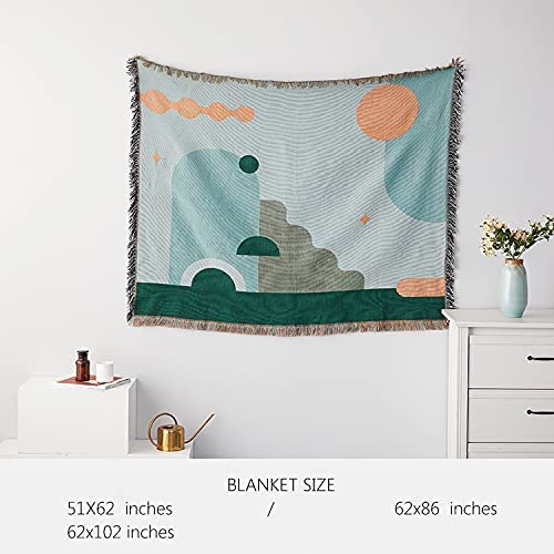 Moon and star Sofa Slipcover,Throw Blanket for Couch with Tassels