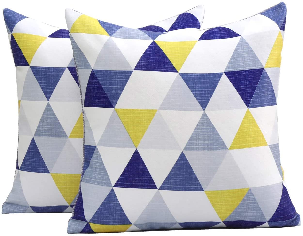 Pillow Covers Set of 2, Decorative Colorful Triangle Pattern