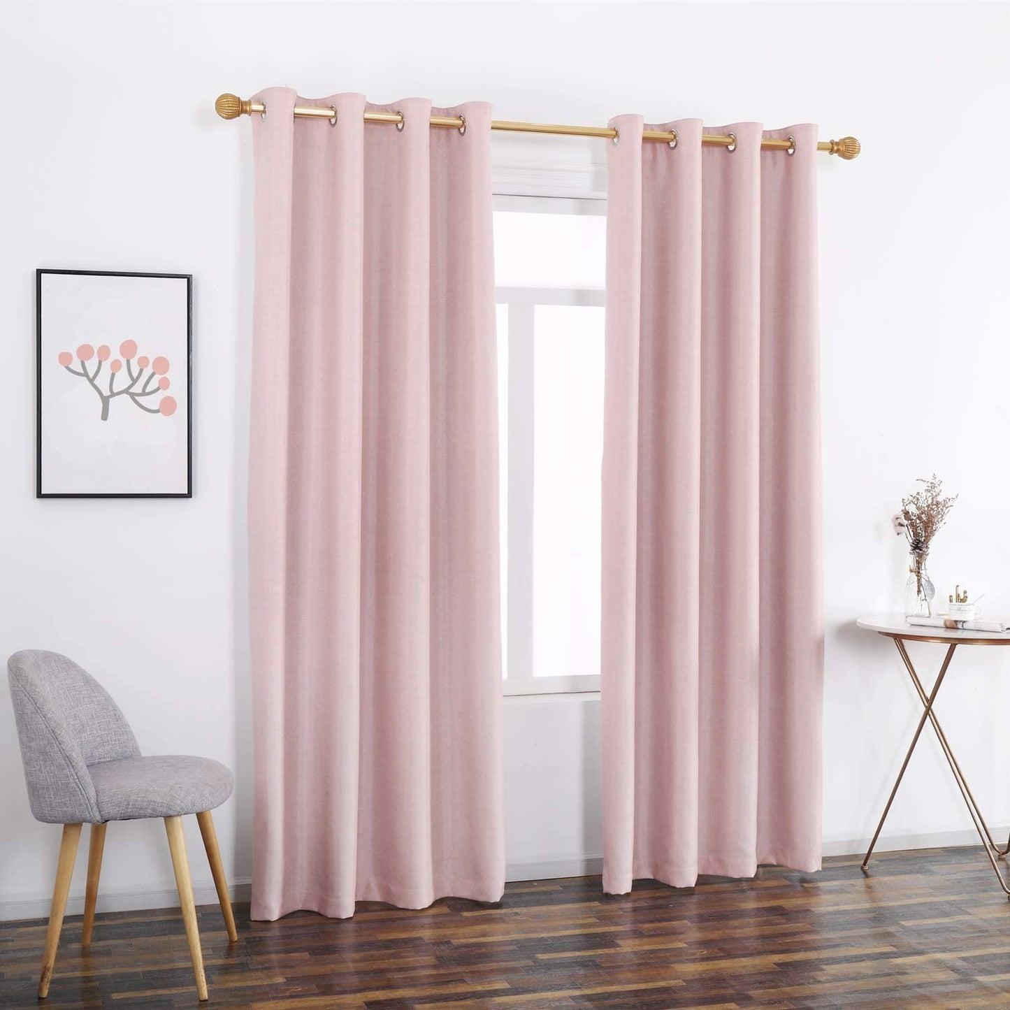 Faux Linen 100% Blackout Curtains Natural Look Durability for Bedroom