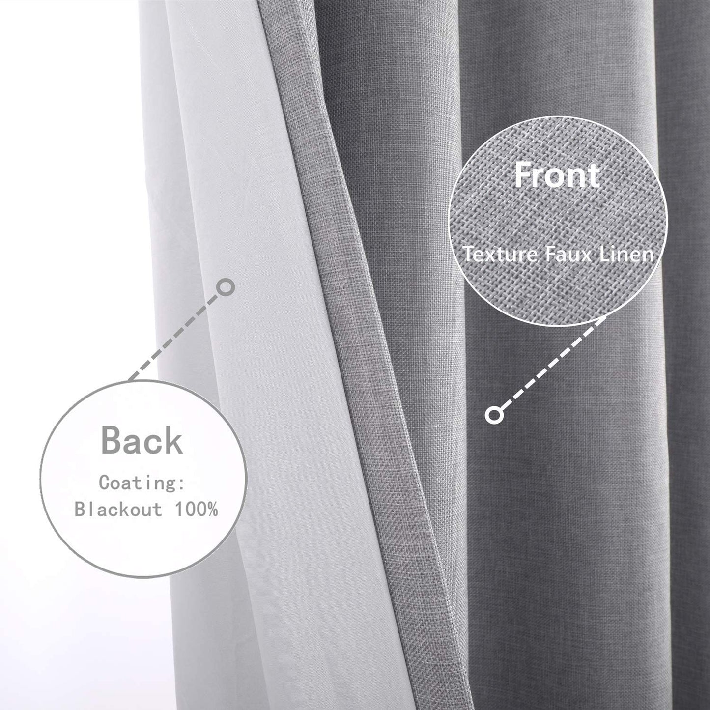 Faux Linen 100% Blackout Curtains Natural Look Durability for Bedroom