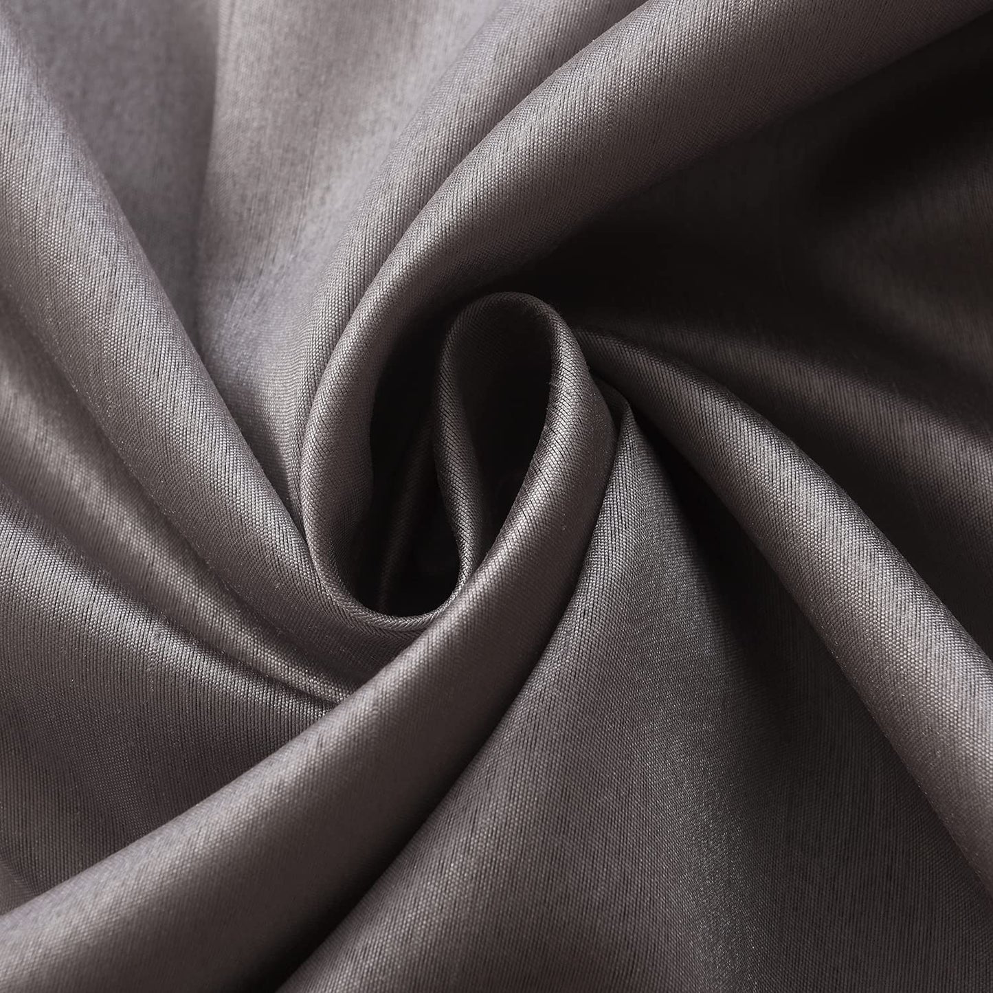 Warm Grey Faux Silk Blackout Curtains,Fully Beige Lined Solid Color Window Treatment Drapes(Sold By Pair)